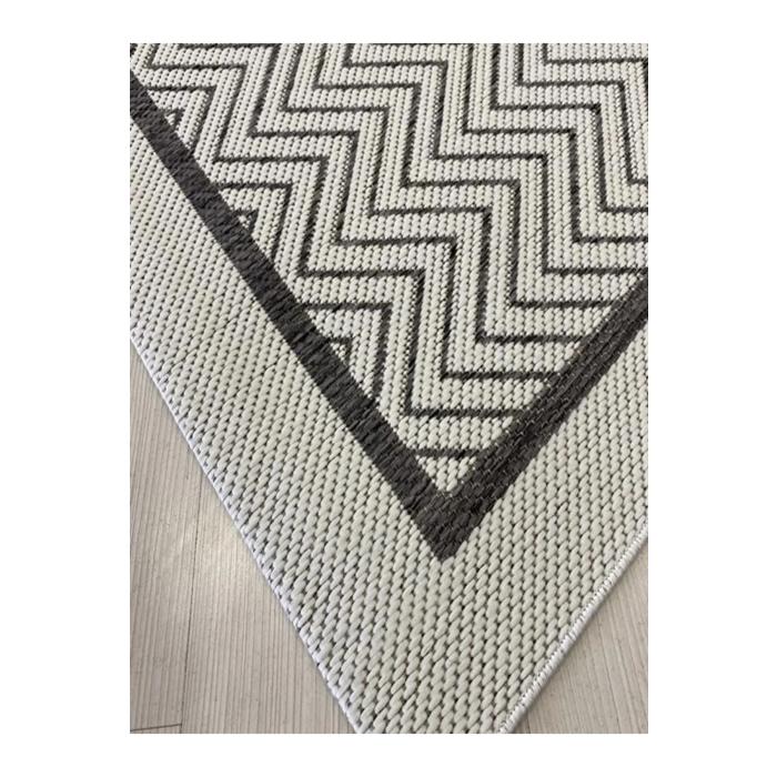 Jüt Sisal Gri Beyaz Makine Halısı 9718