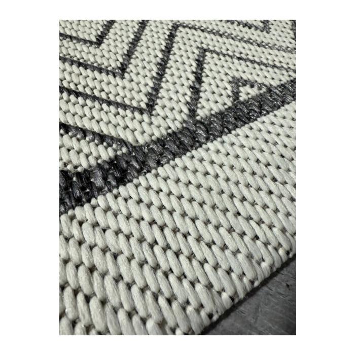 Jüt Sisal Gri Beyaz Makine Halısı 9718